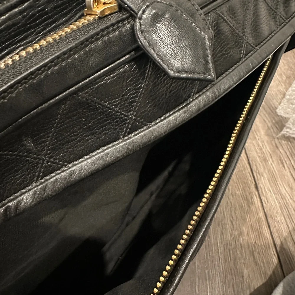 CHANEL Black Quilted Leather Briefcase